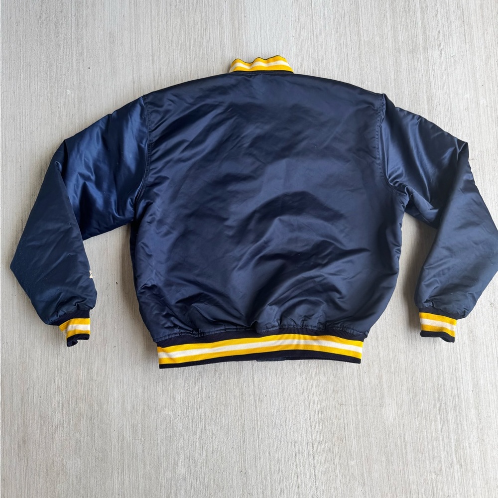 Vintage Starter West Virginia Jacket College Navy Mens‎ XL 80s Nylon SEE PICTURE - Picture 2 of 16